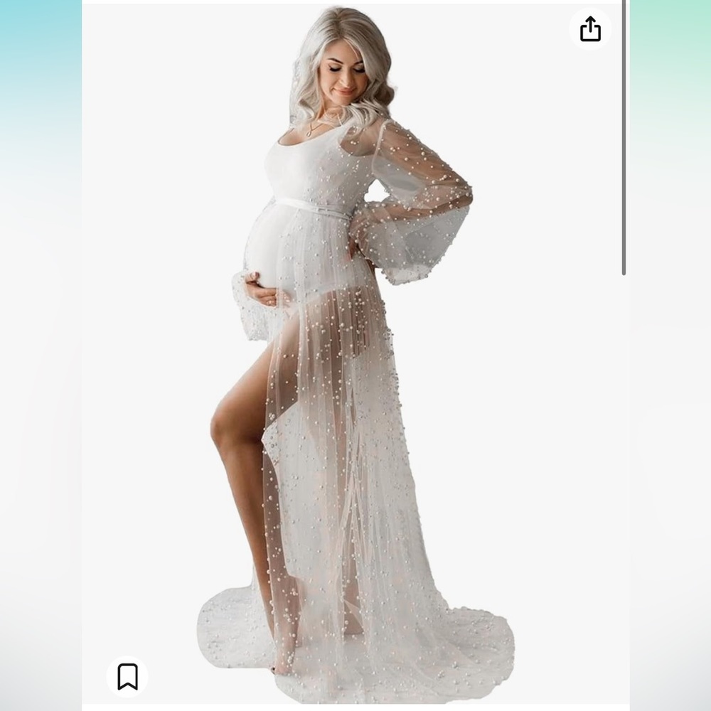 Pearl bridal robe or maternity robe